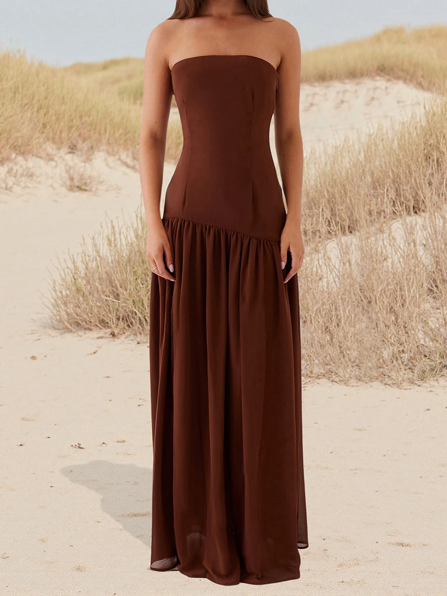 Women Tube Dress Elegant Strapless - 图片 6