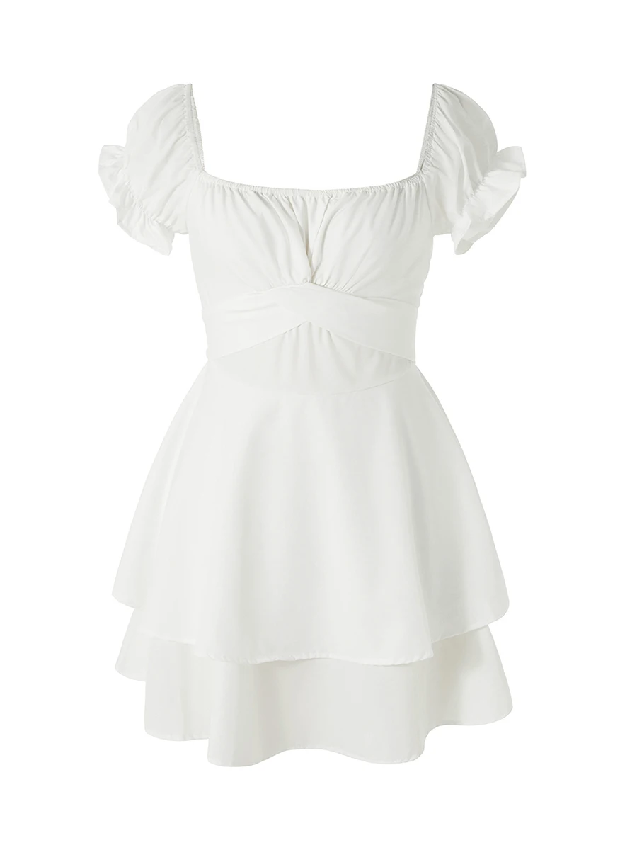 Women's Mini A-Line Dress Solid Color - 图片 4