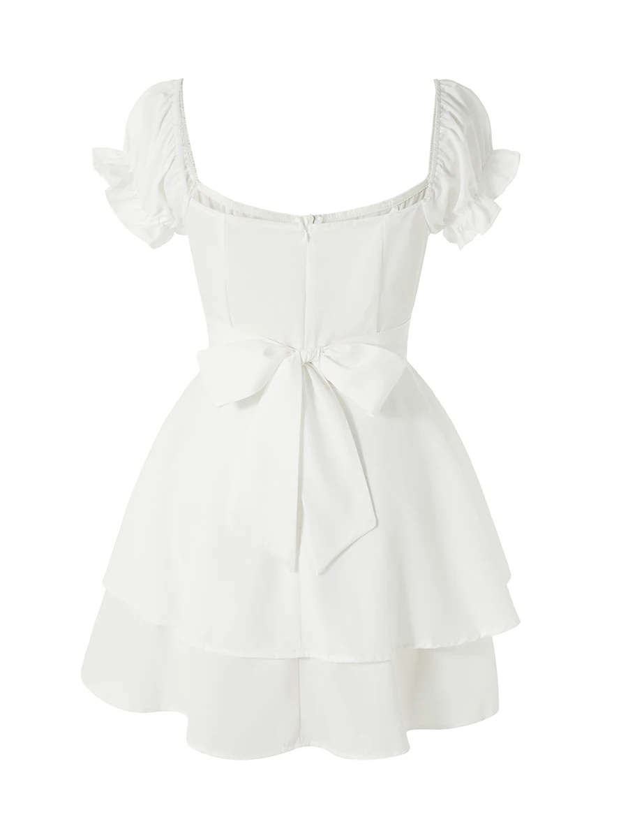 Women's Mini A-Line Dress Solid Color - 图片 5
